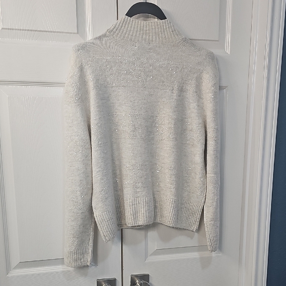 NWT Halogen Mock Neck Sequin Stripe Luxe Sweater XL - Picture 11 of 17